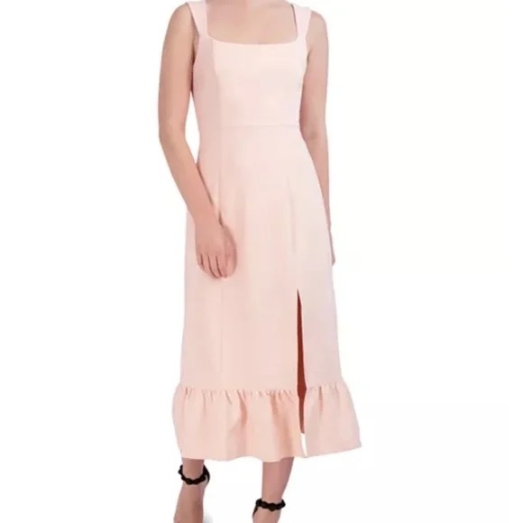 NWT Laundry By Shelli Segal Pink Slit Ruffled Sundress - Picture 1 of 11